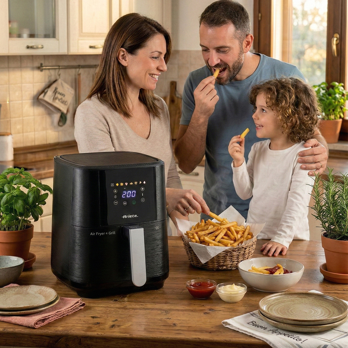 friggitrice ad aria in famiglia